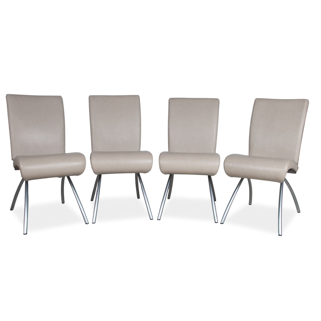 4er Garnitur Rolf Benz 8100 Leder Stuhl Beige