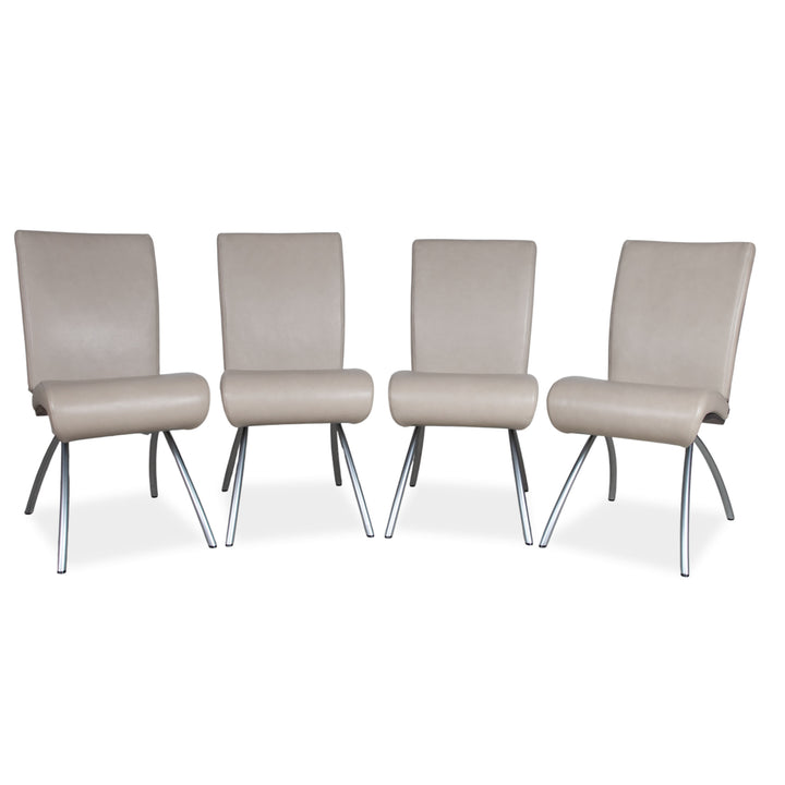 4er Garnitur Rolf Benz 8100 Leder Stuhl Beige