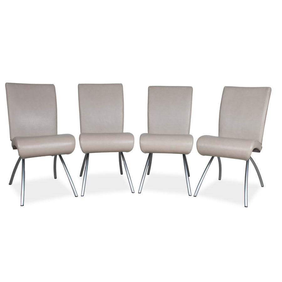 4er Garnitur Rolf Benz 8100 Leder Stuhl Beige