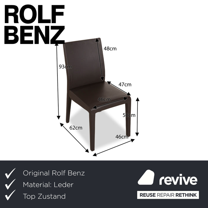 4er Garnitur Rolf Benz Leder Stuhl Braun