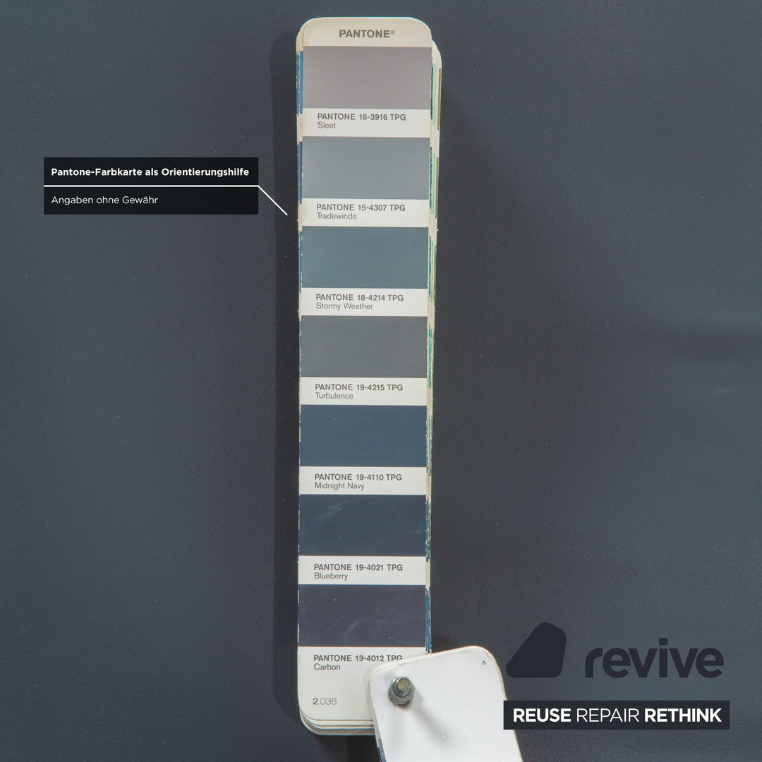 Ensemble de 4 chaises cantilever en cuir Ronald Schmitt, bleu et bleu marine