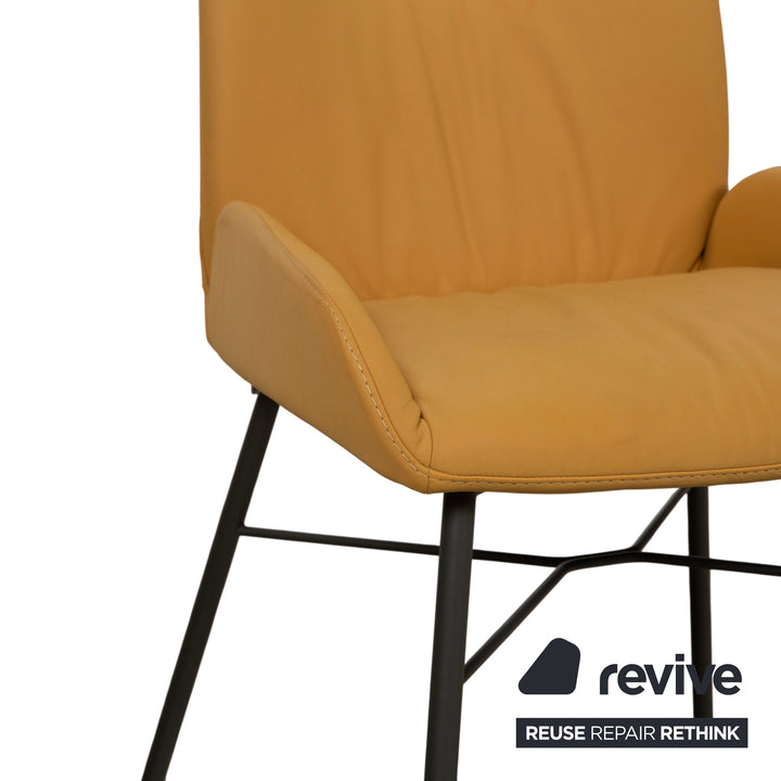 4er Garnitur S1000 Leder Stuhl Gelb Senf Esszimmer