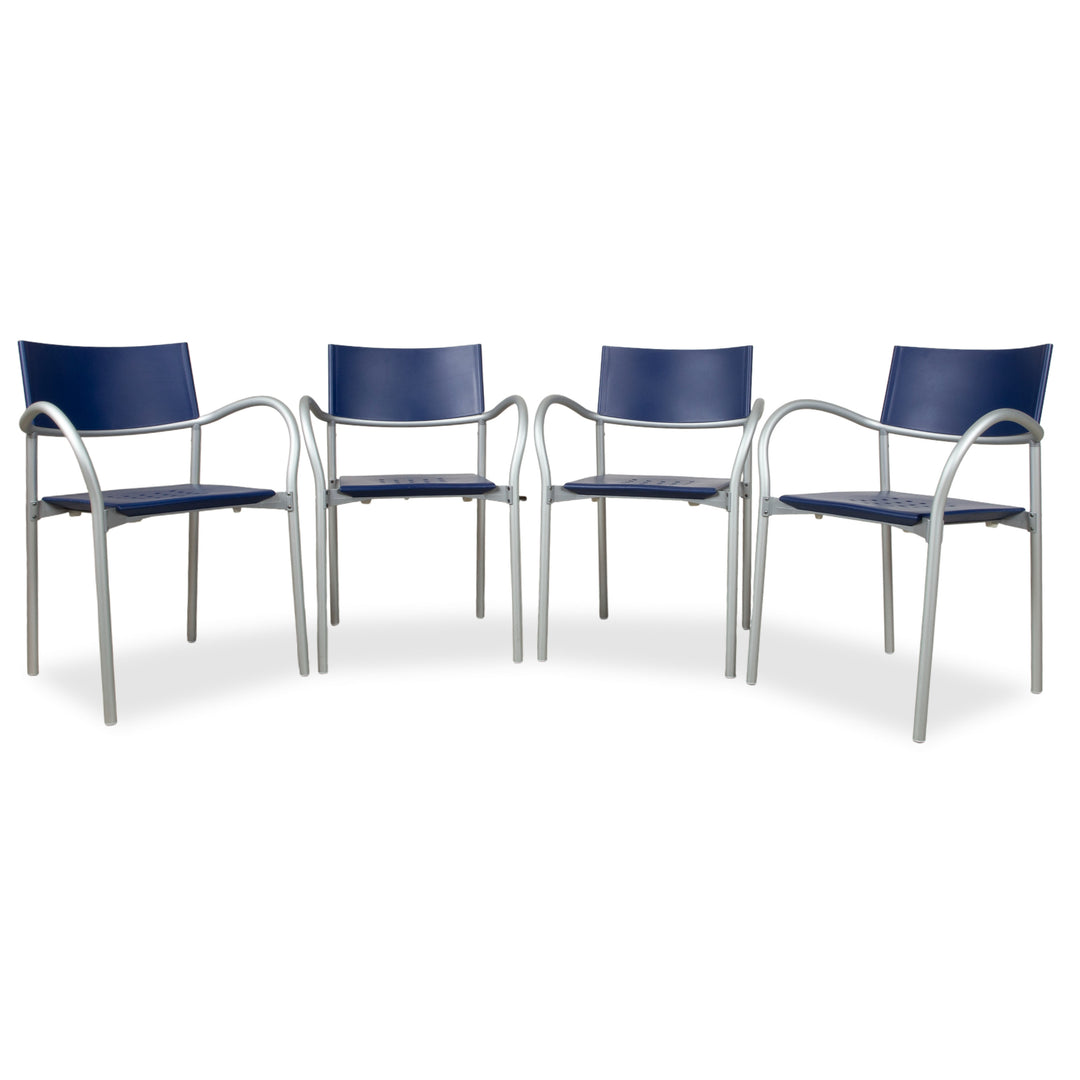 4er Garnitur Segis Breeze Kunststoff Stuhl Blau by Carlo Bartoli