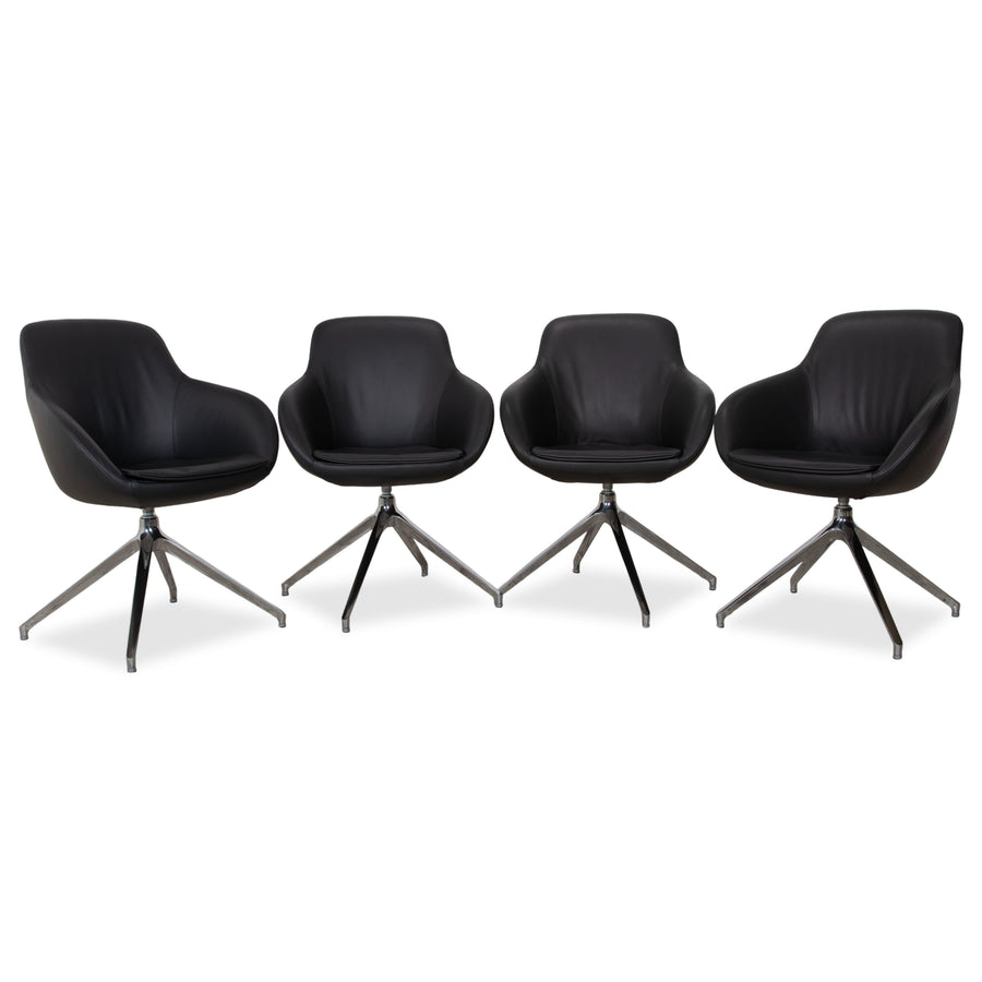 4er Garnitur Signet Mailo Leder Stuhl Braun Grau Esszimmer