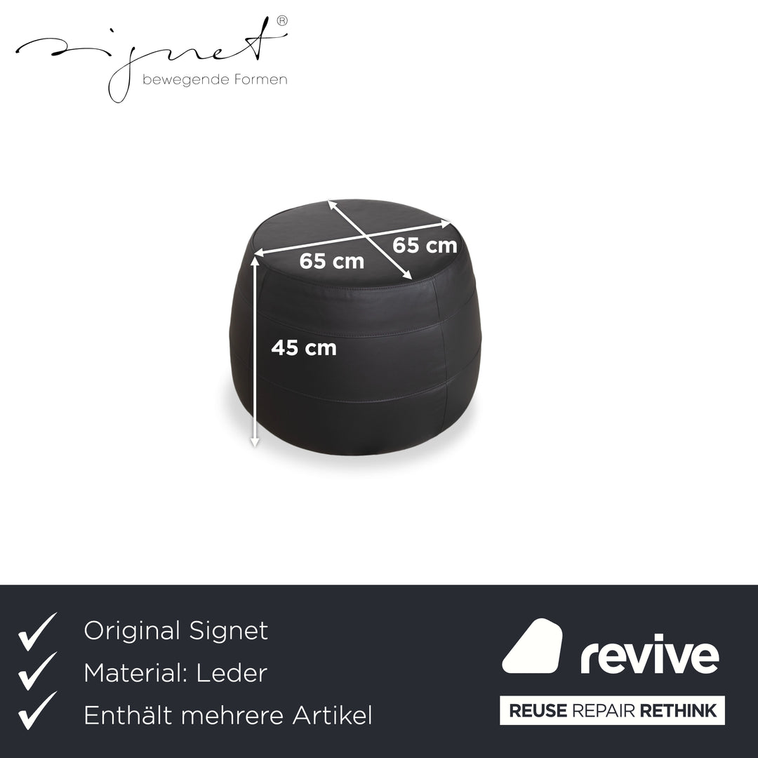 4er Garnitur Signet Mailo Leder Stuhl Hocker Braun Grau Esszimmer