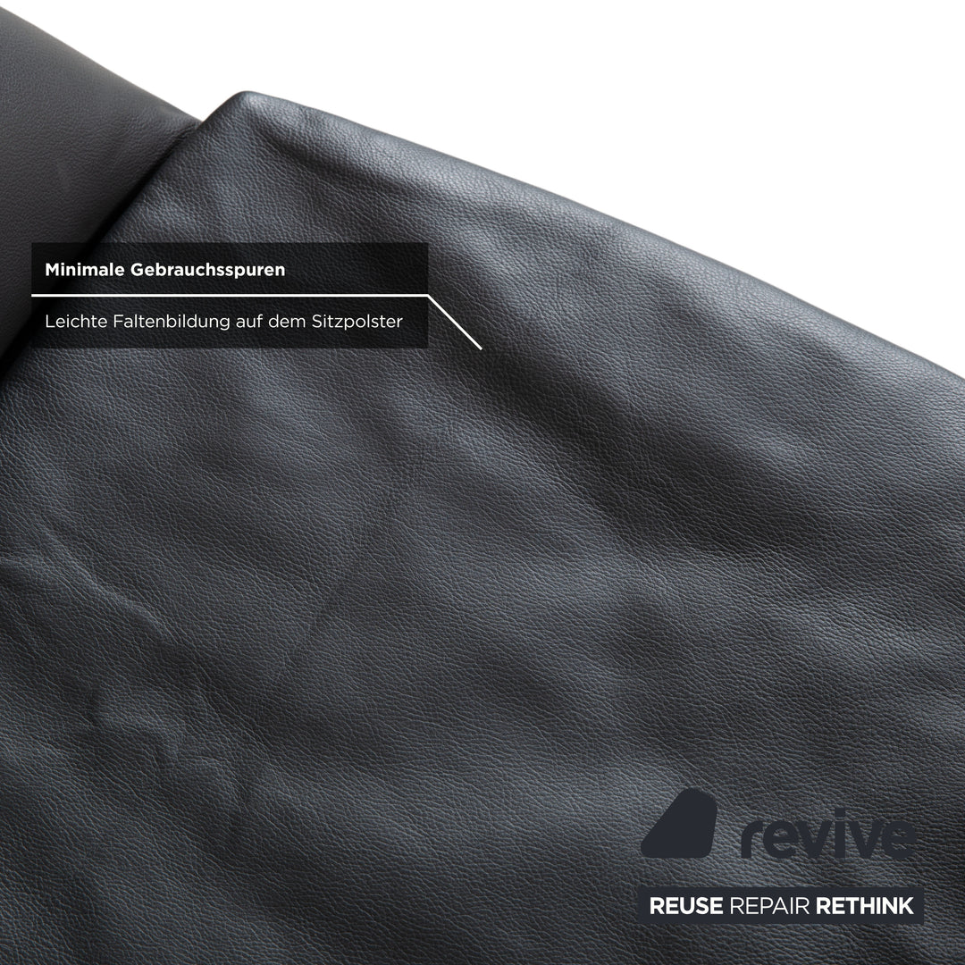 4er Garnitur Signet Mailo Leder Stuhl Hocker Braun Grau Esszimmer