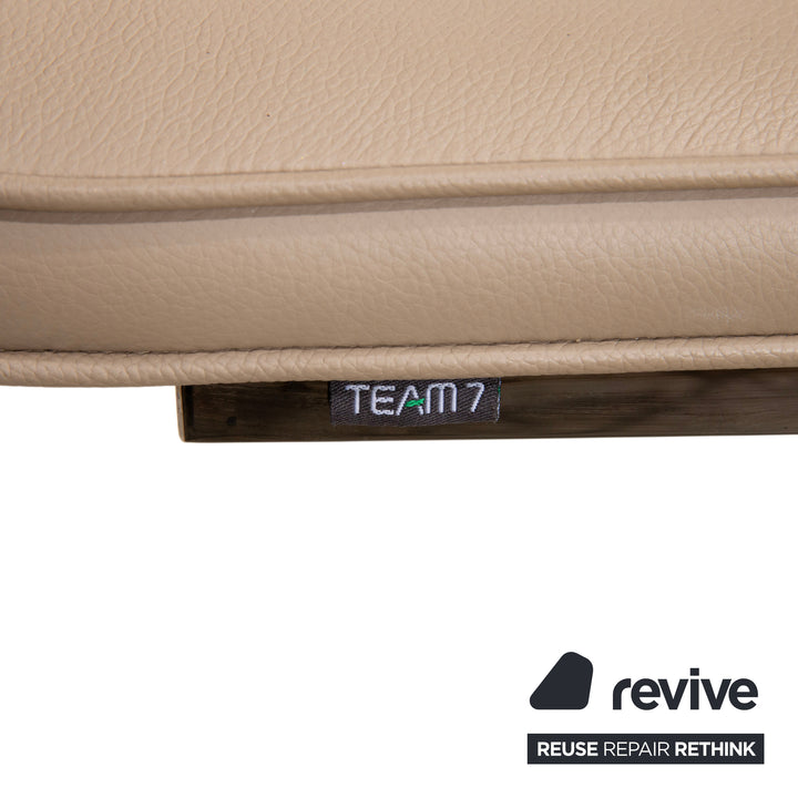 4er Garnitur Team 7 Magnum Beige Braun Leder Stuhl Chrom Esszimmer