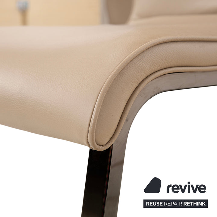 4er Garnitur Team 7 Magnum Beige Braun Leder Stuhl Chrom Esszimmer