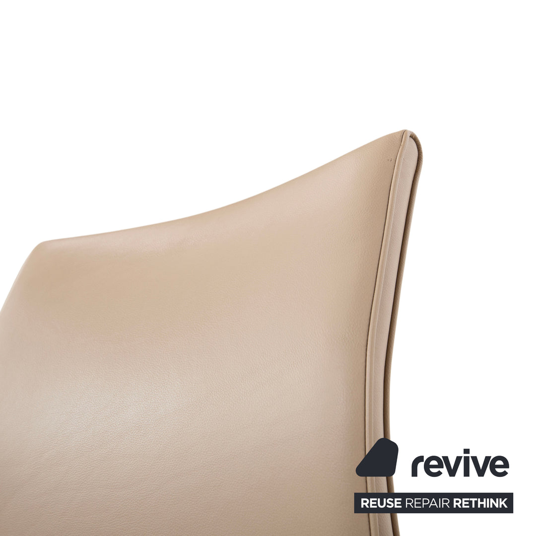 4er Garnitur Team 7 Magnum Beige Braun Leder Stuhl Chrom Esszimmer