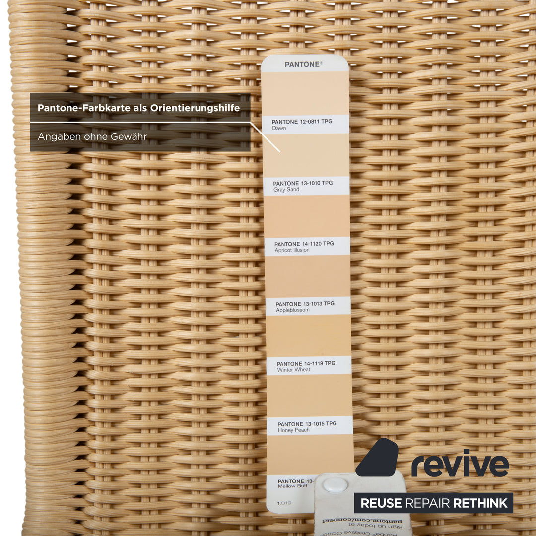 4er Garnitur Tecta B20 Geflecht Stuhl Beige Chrom