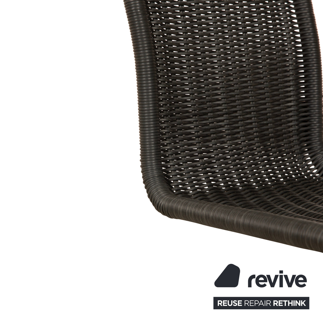 Set of 4 Tecta B25 plastic chairs anthracite cantilever