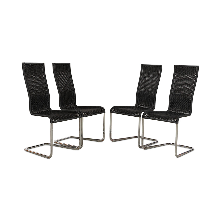 4er Garnitur Tecta B25 Kunststoff Stuhl Anthrazit Freischwinger