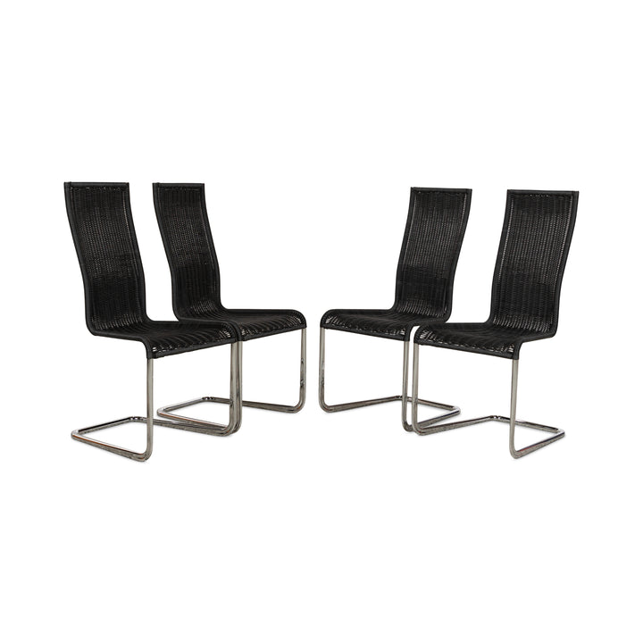 Set of 4 Tecta B25 plastic chairs anthracite cantilever