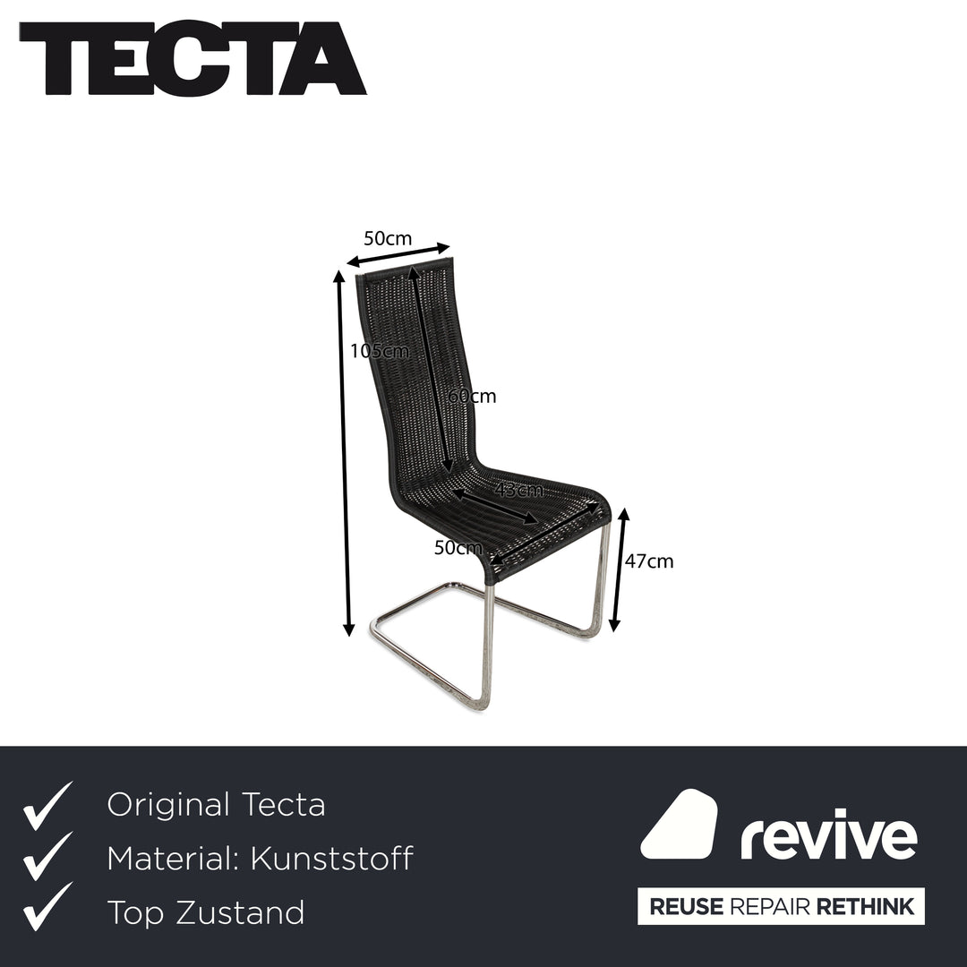 Set of 4 Tecta B25 plastic chairs anthracite cantilever