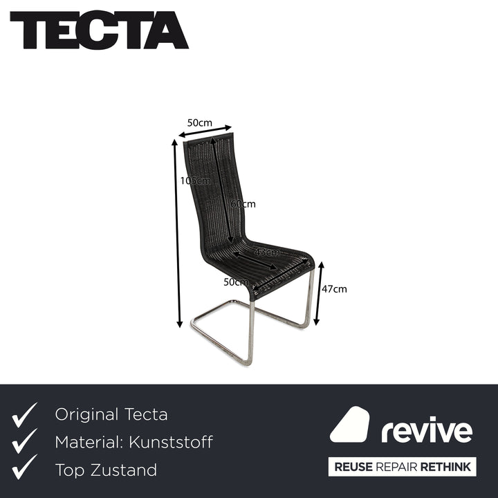 Set of 4 Tecta B25 plastic chairs anthracite cantilever