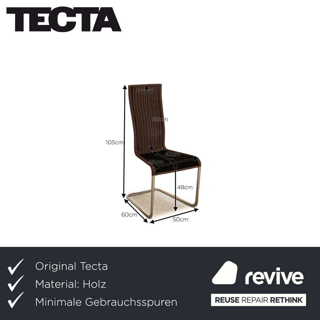 Set of 4 Tecta B25i wooden chairs dark brown cantilever cantilever chair