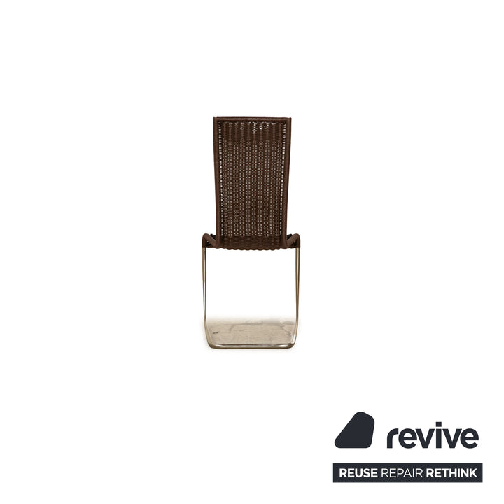 Lot de 4 chaises en bois Tecta B25i chaise cantilever marron foncé