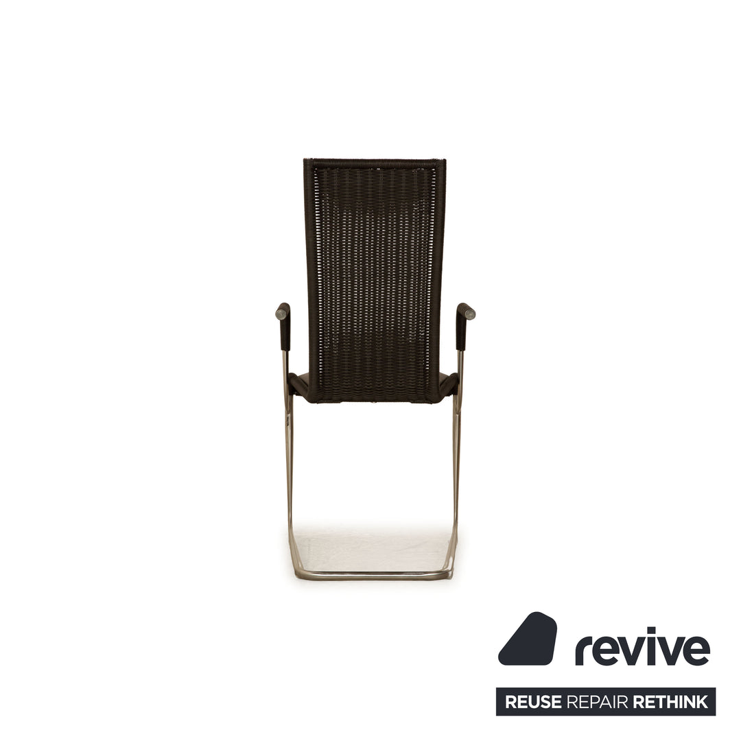 Set of 4 Tecta D26iE leather chairs brown cantilever chair