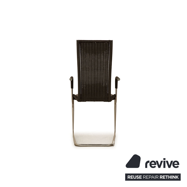 Set of 4 Tecta D26iE leather chairs brown cantilever chair