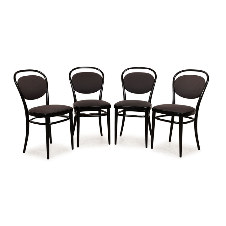 Lot de 4 chaises Thonet 214 en bois noir