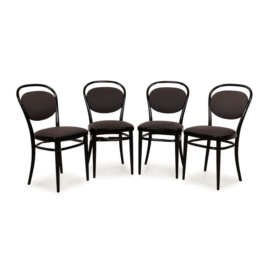 Set of 4 Thonet 214 Wooden Chairs Black