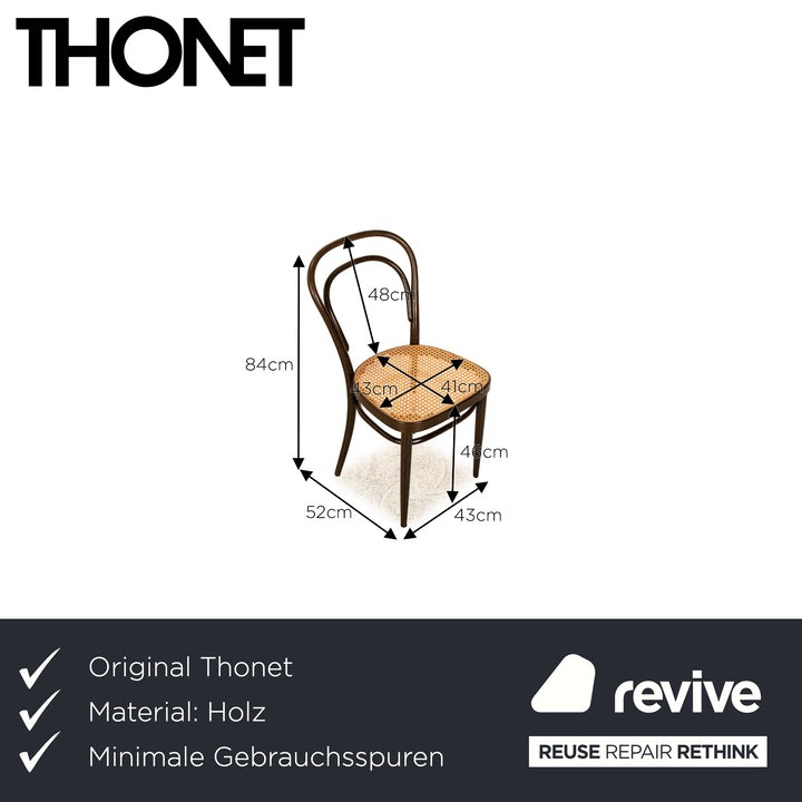 4er Garnitur Thonet 214R Holz Stuhl Braun Rohrgeflecht Esszimmer Kaffeehaus