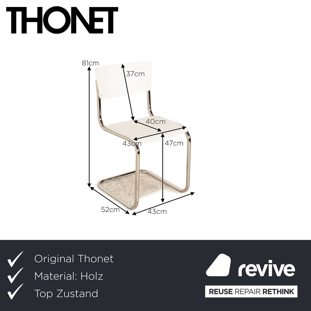 4er Garnitur Thonet S 43 Holz Stuhl Weiß