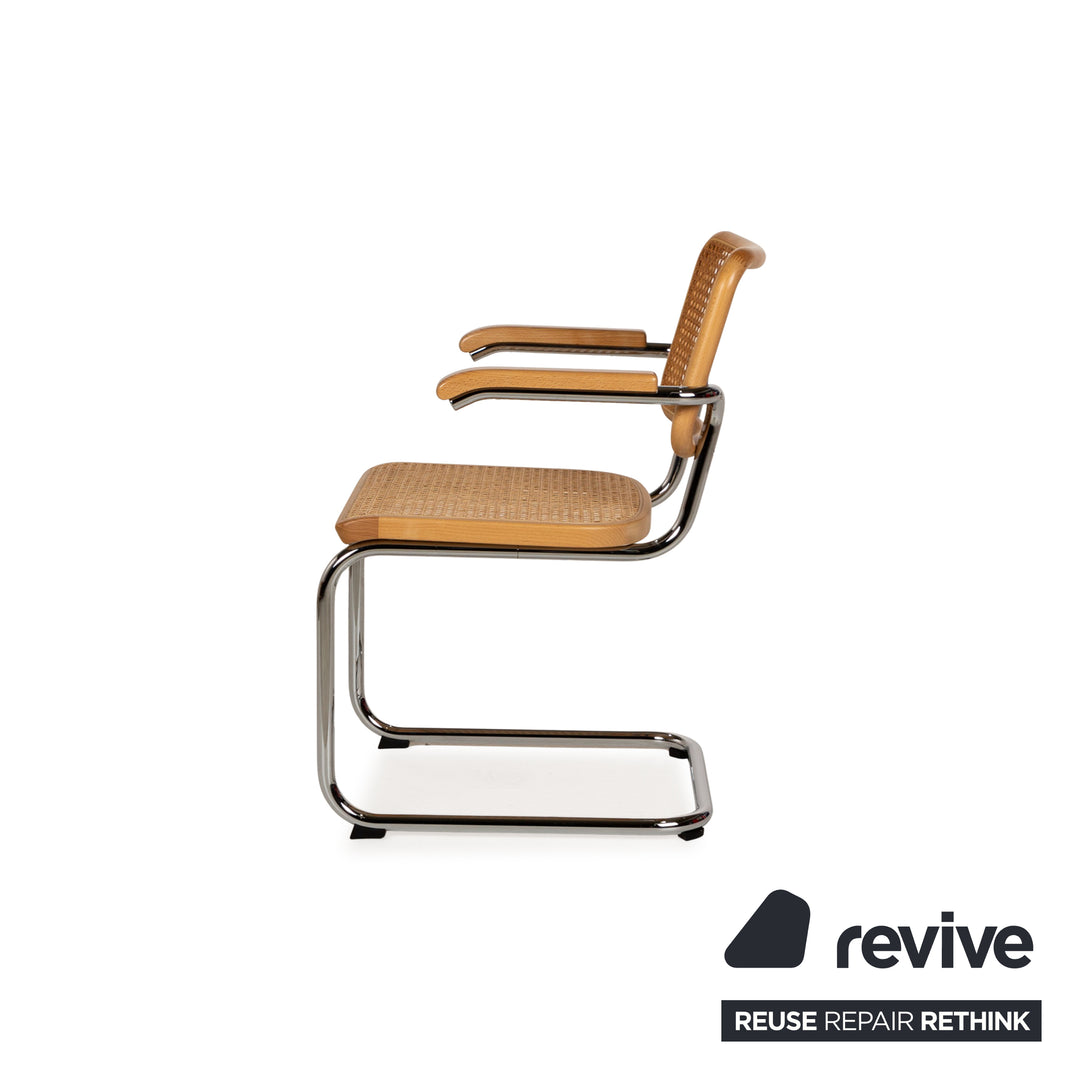Lot de 4 chaises en bois Thonet S64 V marron salle à manger