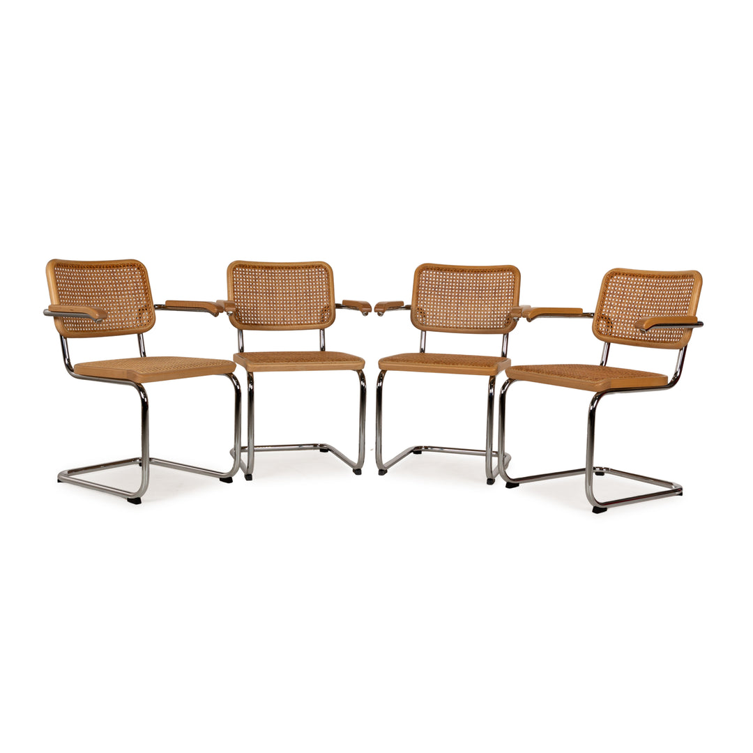 Set of 4 Thonet S64 V Wooden Chairs Brown Dining Room