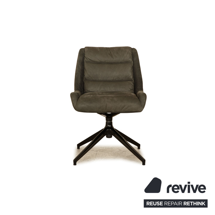 Set of 4 Tommy M by Machalke DONNIGTON leather chair grey slate manual function dining room