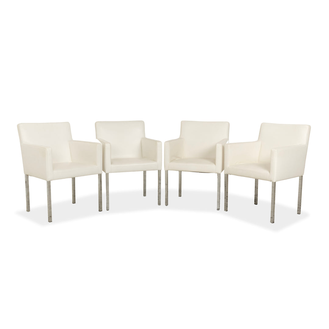 Lot de 4 chaises en cuir Tommy M by Machalke crème