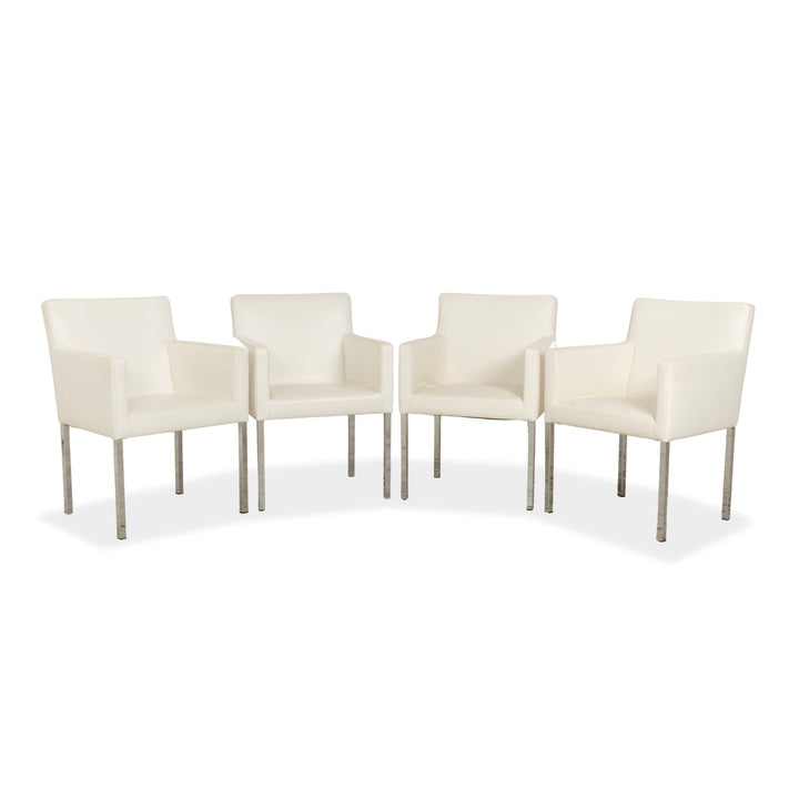Lot de 4 chaises en cuir Tommy M by Machalke crème