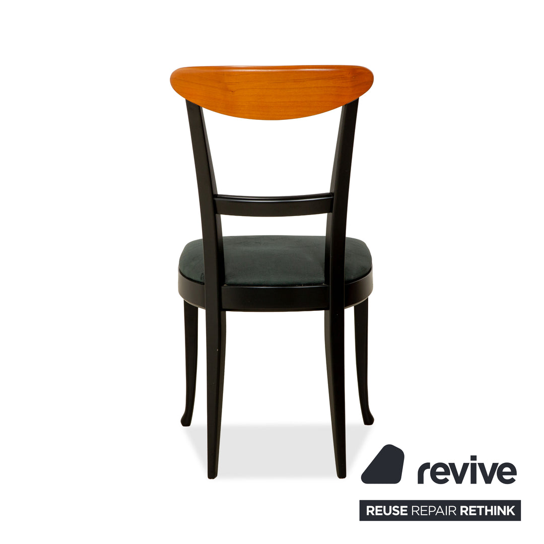 Lot de 4 chaises de salle à manger en tissu Tonon 876/02 noir marron bois
