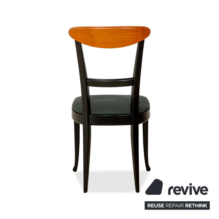Lot de 4 chaises de salle à manger en tissu Tonon 876/02 noir marron bois