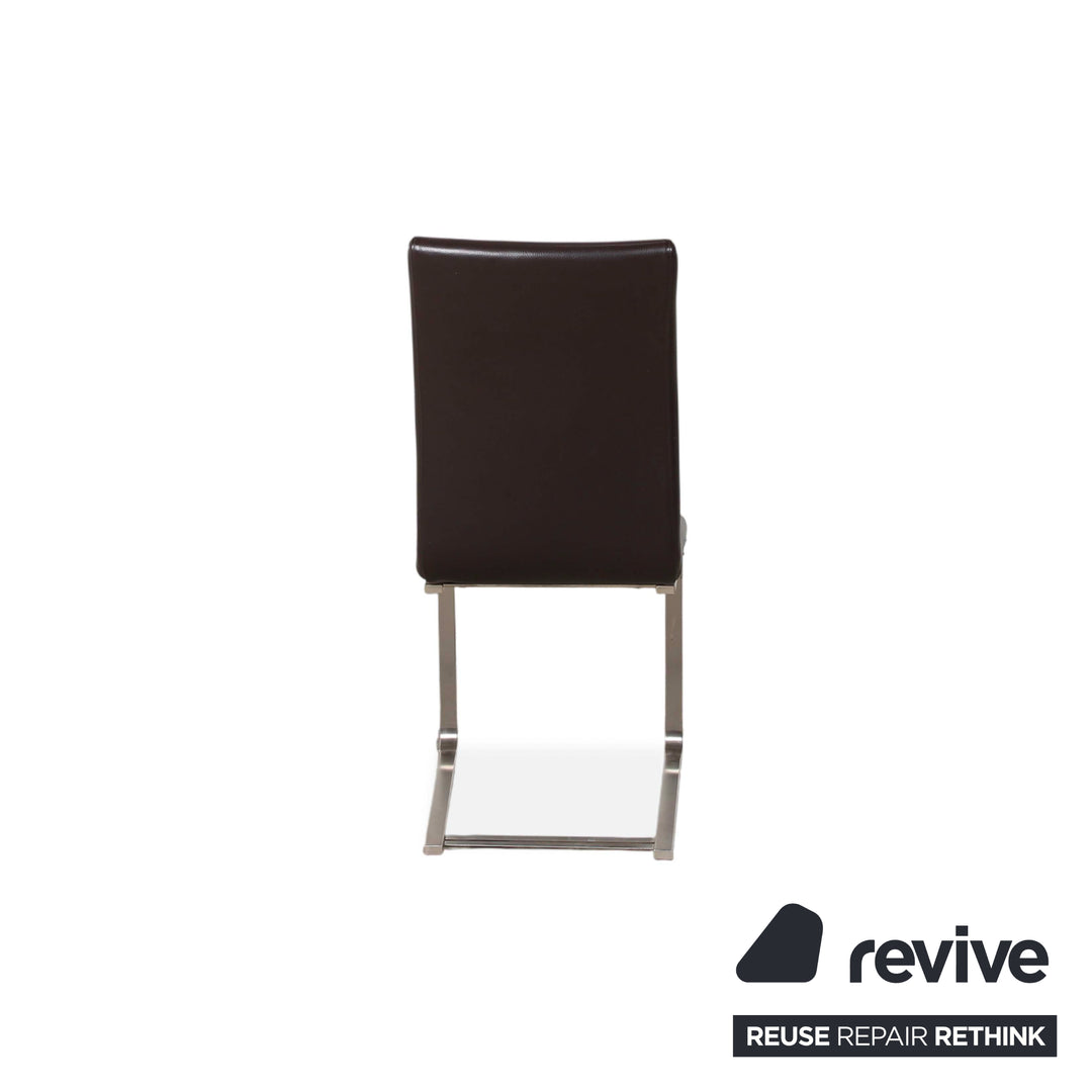 4er Garnitur Venjakob Leder Stuhl Braun