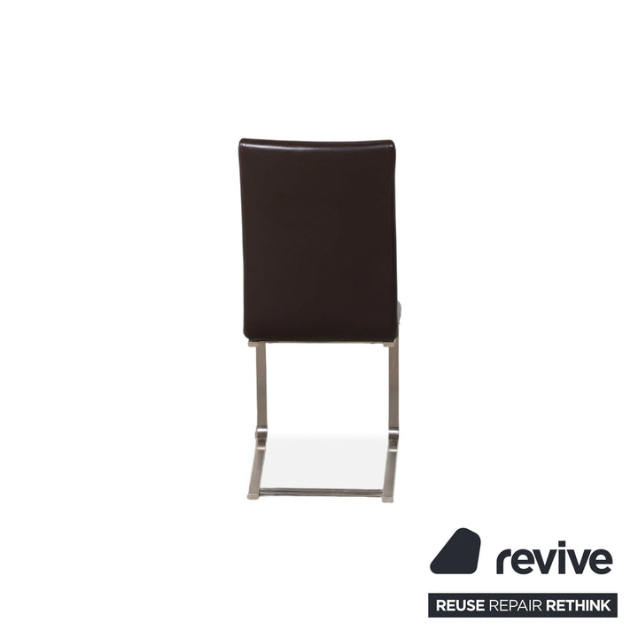 4er Garnitur Venjakob Leder Stuhl Braun