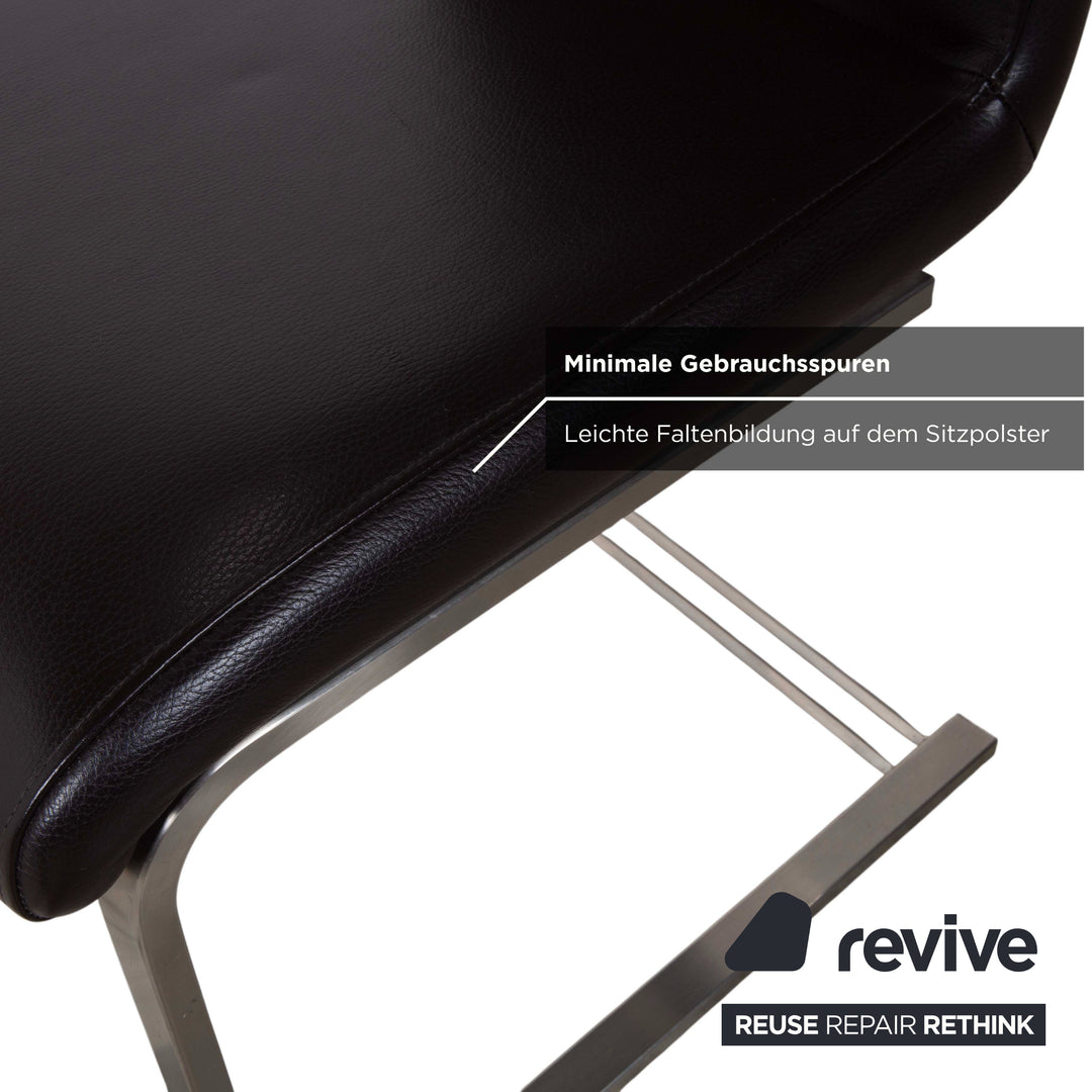 4er Garnitur Venjakob Leder Stuhl Braun