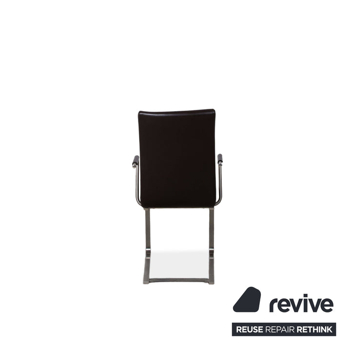 4er Garnitur Venjakob Leder Stuhl Braun