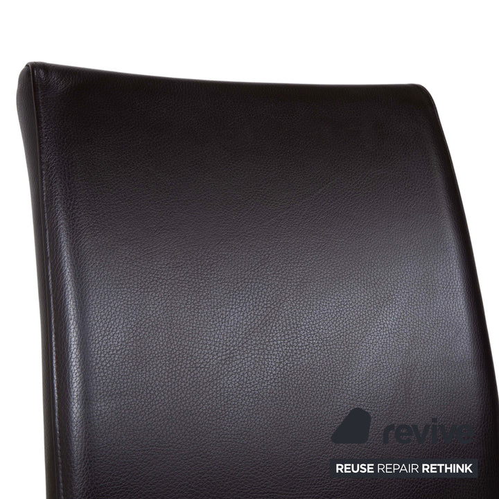 4er Garnitur Venjakob Leder Stuhl Braun