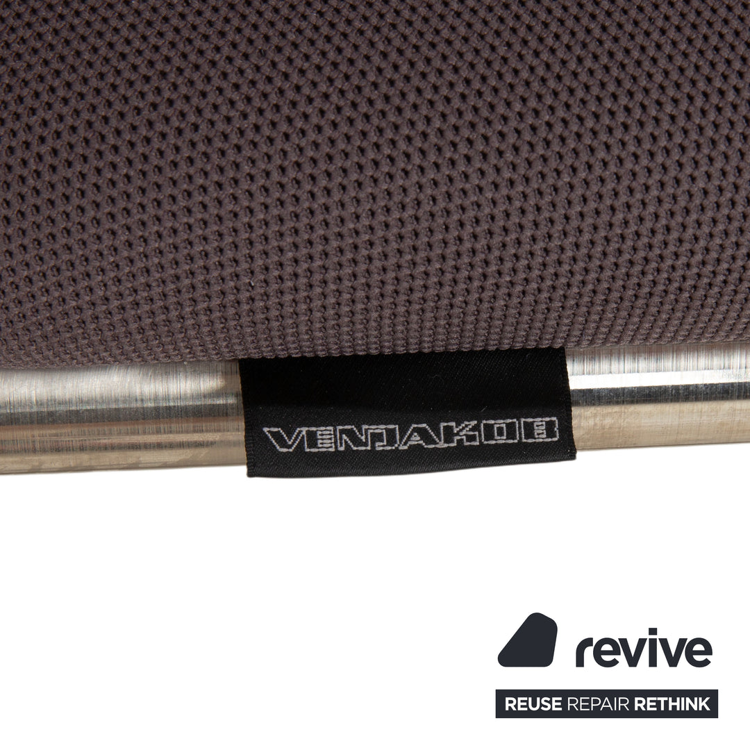 4er Garnitur Venjakob Lilli Stoff Stuhl Freischwinger Grau Braun