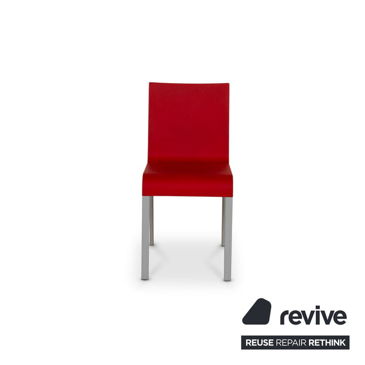 Lot de 4 chaises Vitra .03 en plastique rouge