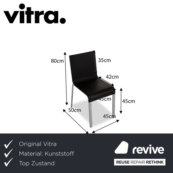 Lot de 4 chaises Vitra .03 en plastique noir