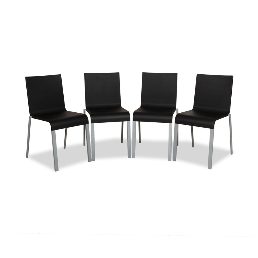 Set of 4 Vitra .03 Plastic Chair Black