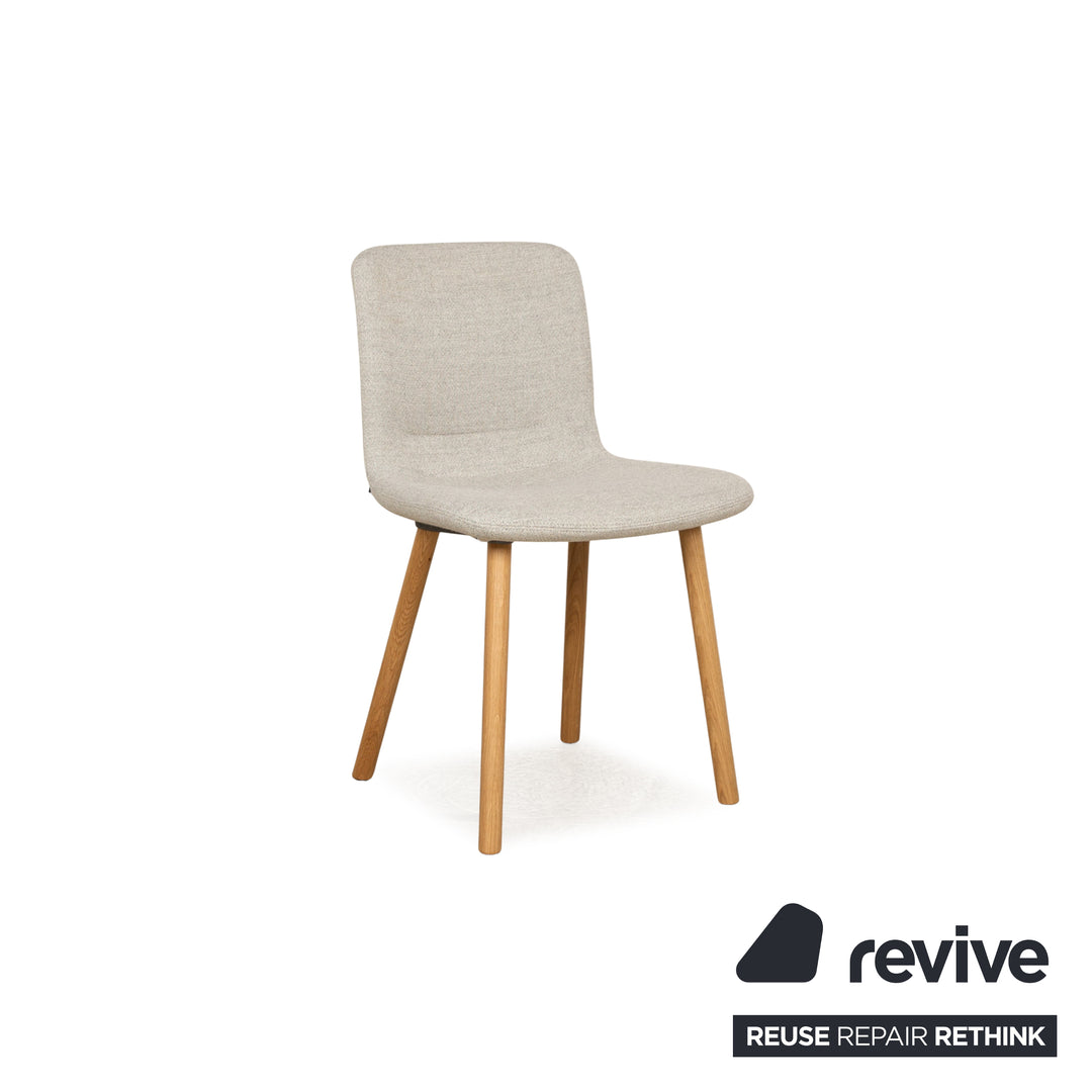 Lot de 4 chaises Vitra Organic Conference DAX HAL Shell en tissu vert gris