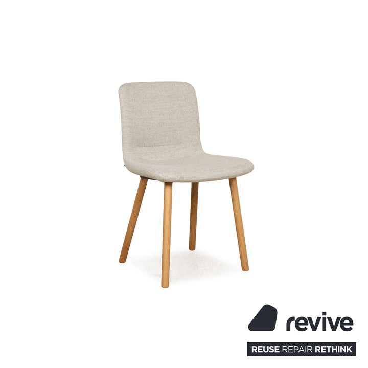 Lot de 4 chaises Vitra Organic Conference DAX HAL Shell en tissu vert gris