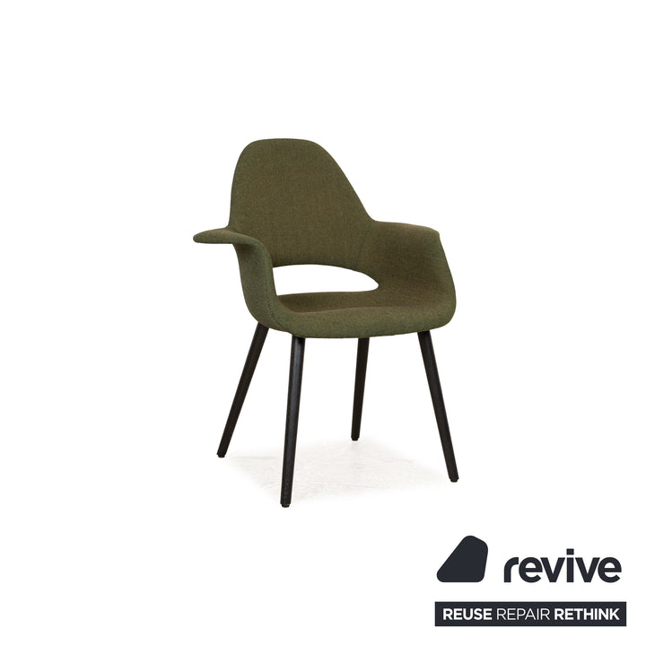 Lot de 4 chaises Vitra Organic Conference DAX HAL Shell en tissu vert gris