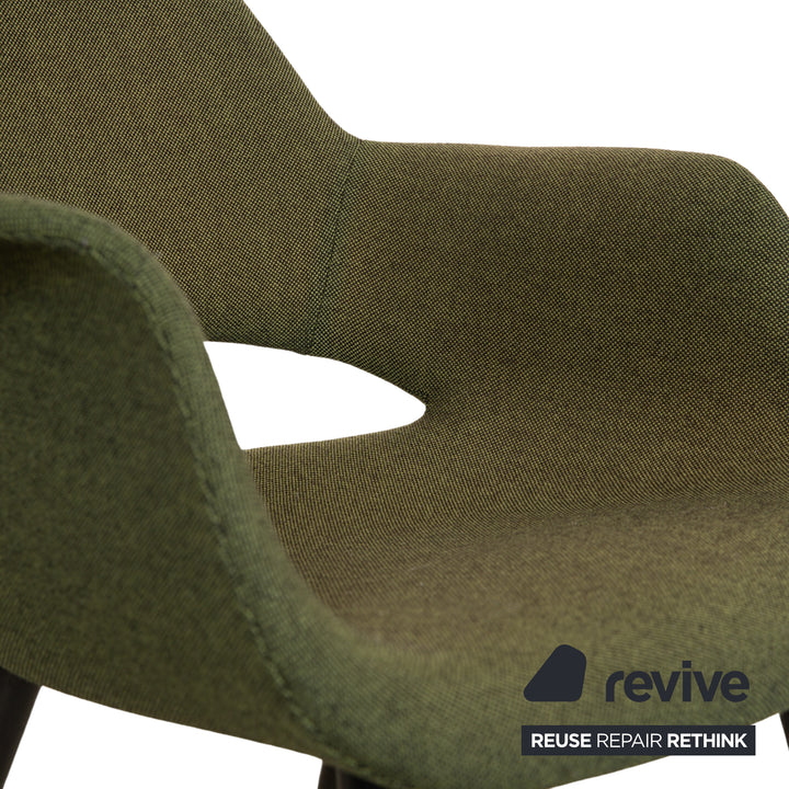 Lot de 4 chaises Vitra Organic Conference DAX HAL Shell en tissu vert gris