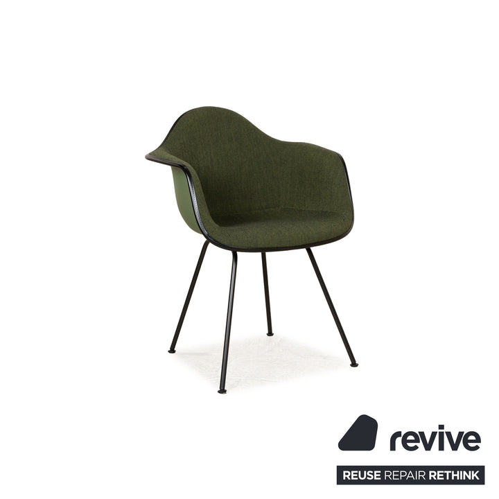 Lot de 4 chaises Vitra Organic Conference DAX HAL Shell en tissu vert gris