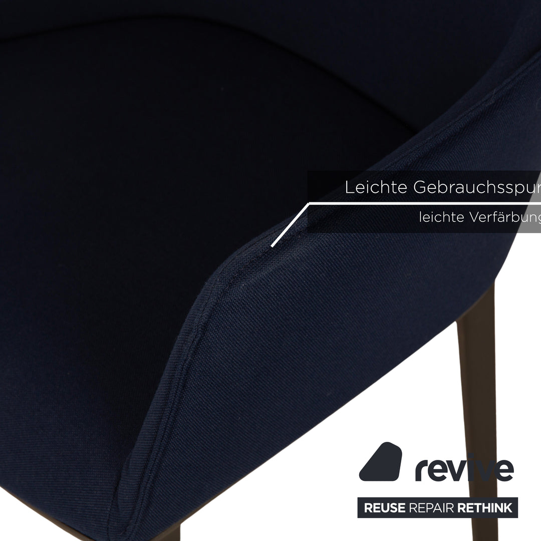 Lot de 4 chaises en tissu Vitra Softshell Chair Bleu Bleu foncé Salle à manger