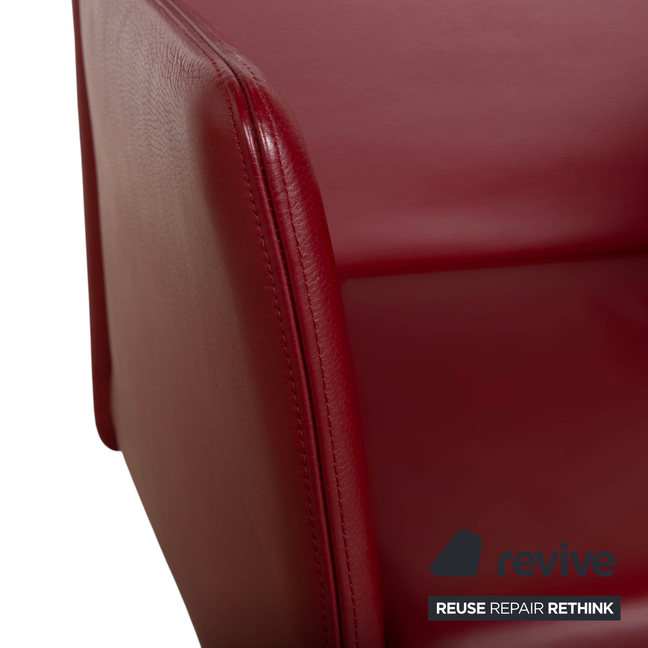 4er Garnitur Walter Knoll Jason Leder Stuhl Rot Freischwinger